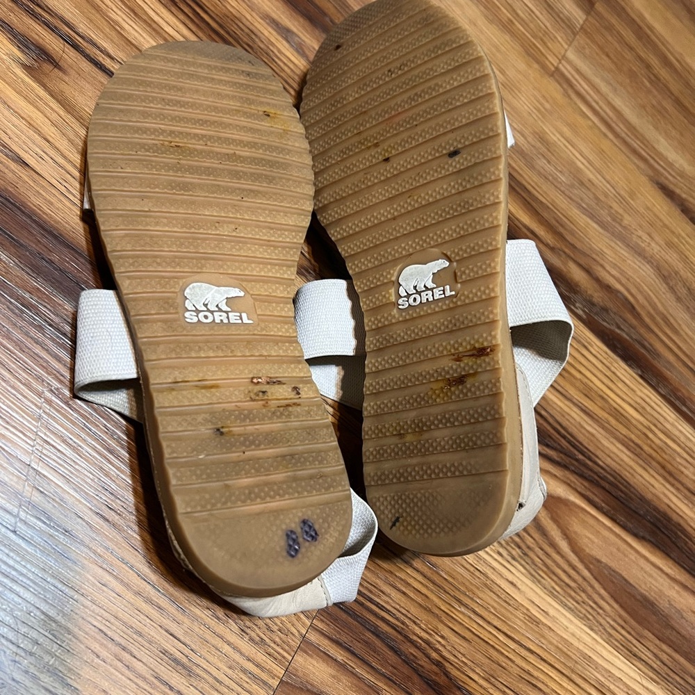 Sorel Ella II Sandals Gray Taupe Womens Slip On Shoes Size 7.5 - Picture 6 of 7